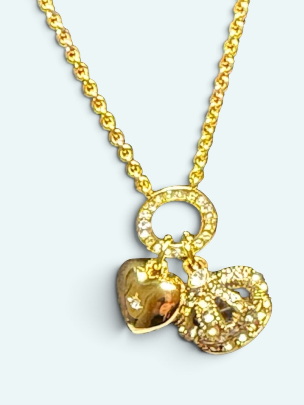 Kurt Geiger NWT Gold Heart and Crown Charm Necklace - Picture 4 of 4